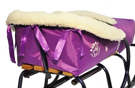 Комплект матрасик на санки и чехол на ножки PUPSik фиолетовый - Фото №3