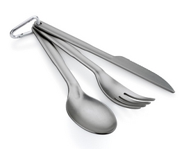 Набор посуды (нож, вилка, ложка) GSI Outdoors Ring Cutlery Set grey