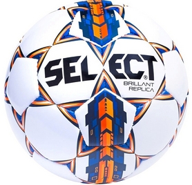 Мяч футбольный Select Brillant Replica 4 белый/синий/оранжевый