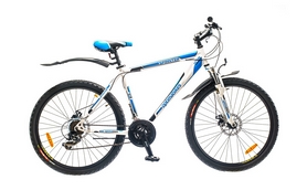 Велосипед горный Optimabikes Sprinter AM 14G DD 2015 - 26", рама - 17", бело-синий (PCT*-OP-26-010-1)