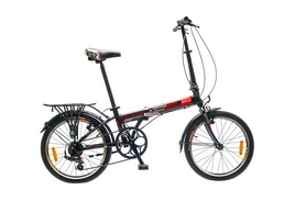 Велосипед складной Optimabikes Holmes с багажником 2015 - 20", рама - 11", черно-красный (SKD-OP-20-019-1)