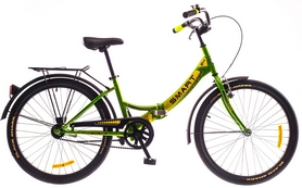 Велосипед складной Dorozhnik Smart с багажником и корзиной 2016 - 24", рама – 13", зеленый (OPS-D-24-023-1)