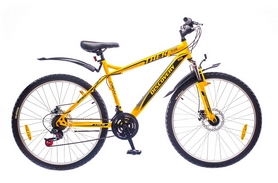 Велосипед горный Discovery Trek 14G DD St 2016 - 26", рама - 18", желтый (OPS-DIS-26-045-1)