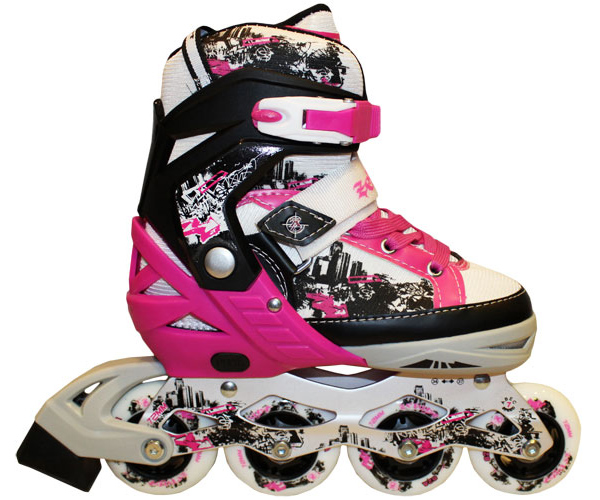 

Коньки роликовые раздвижные Zel Z-098P розовые, Розовый