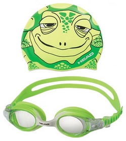 Набор для плавания Head Meteor Character (очки + шапочка) зеленый