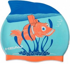 Шапочка для плавания детская Head Meteor Cap сине-оранжевая