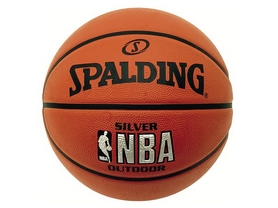 Мяч баскетбольный резиновый Spalding NBA Silver Outdoor №5