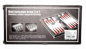 Набор настольных игр 3 в 1 магнитный (шахматы, шашки, нарды) SC56810 - Фото №2