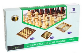 Набір настільних ігор 3 в 1 (шахи, шашки, нарди) W2408