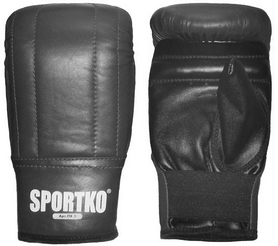 Перчатки снарядные кожаные Sportko PK-3-B черные