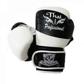 Перчатки боксерские Thai Professional BG7 TPBG7-BK-W черно-белые