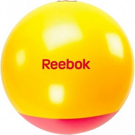 М'яч для фітнесу (фітбол) 65 см Reebok з посиленим дном жовтий з червоним