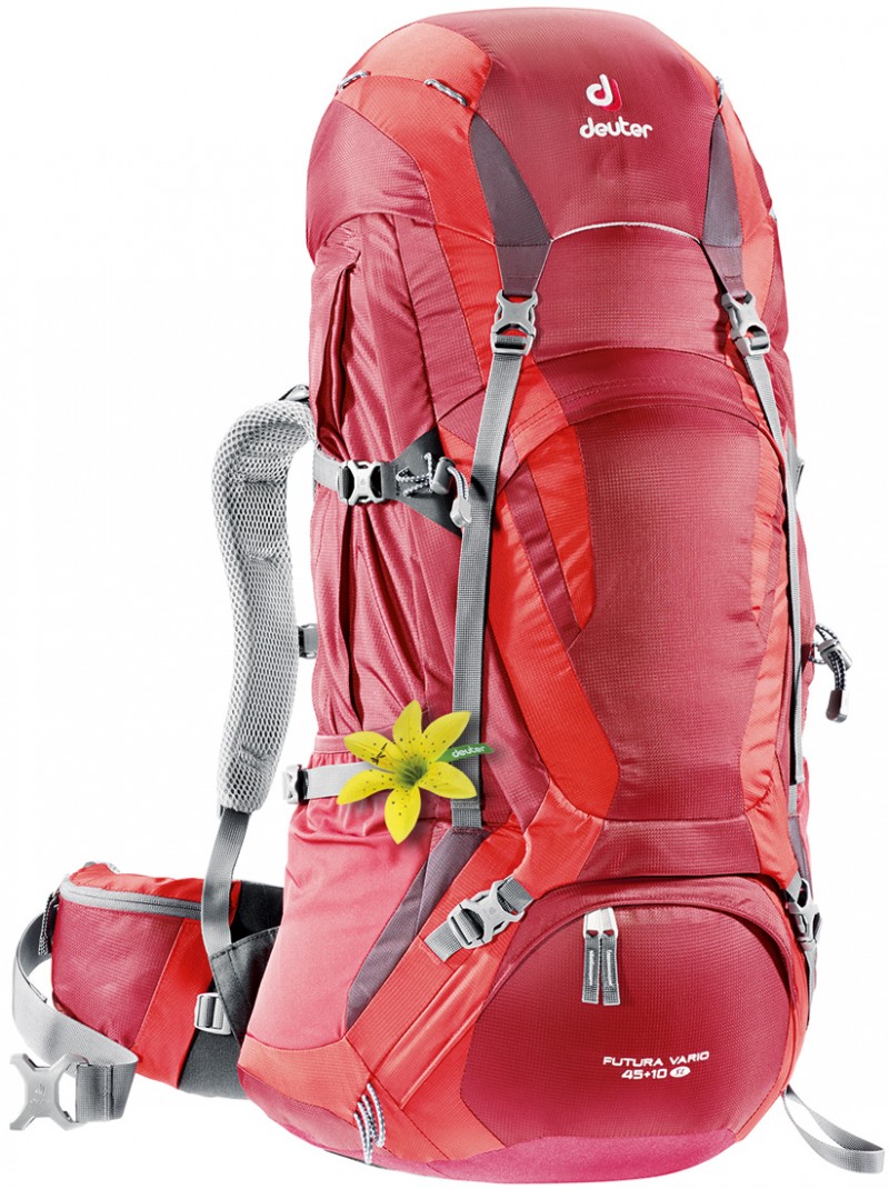 

Рюкзак туристический Deuter Futura Vario 45+10 SL cranberry-fire, Красный