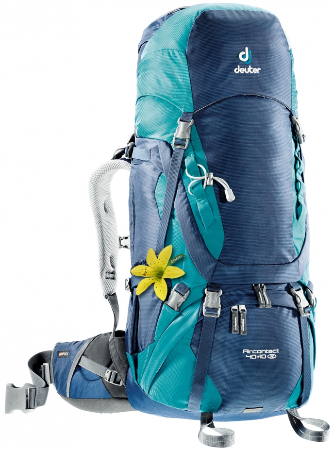

Рюкзак туристический Deuter Aircontact 40+10 л midnight-petrol, Сиреневый