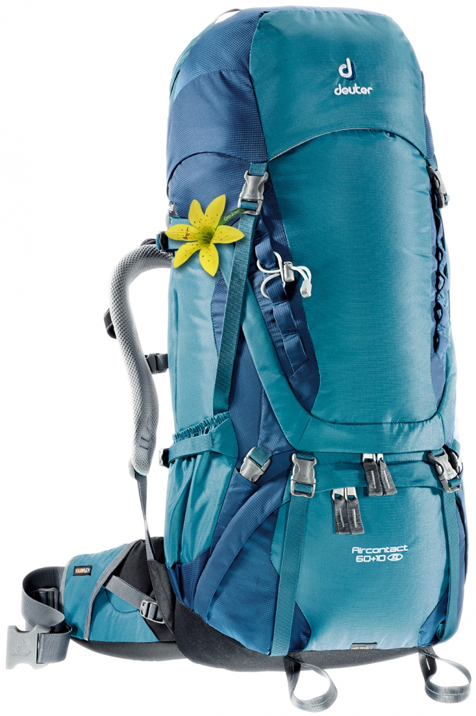 

Рюкзак туристический Deuter Aircontact 60+10 л denim-midnight, Голубой