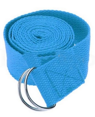Ремень для йоги Pro Supra (183 см x 3,8 см) голубой