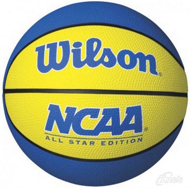 Мини-мячик баскетбольный Wilson NCAA Mini Basketball SS16 Yellow-Blue №3