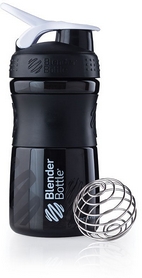 Шейкер BlenderBottle SportMixer 590 мл с шариком Black/White