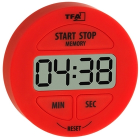 Таймер цифровой TFA 120915 с секундомером красный
