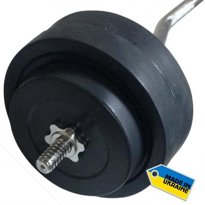

Штанга наборная Newt Rock 30 кг w-образный гриф, Черный