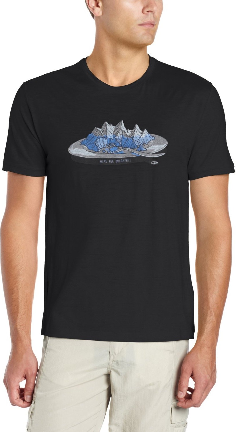 

Футболка Icebreaker Tech T Lite SS Men Alps for breakfast black, Черный