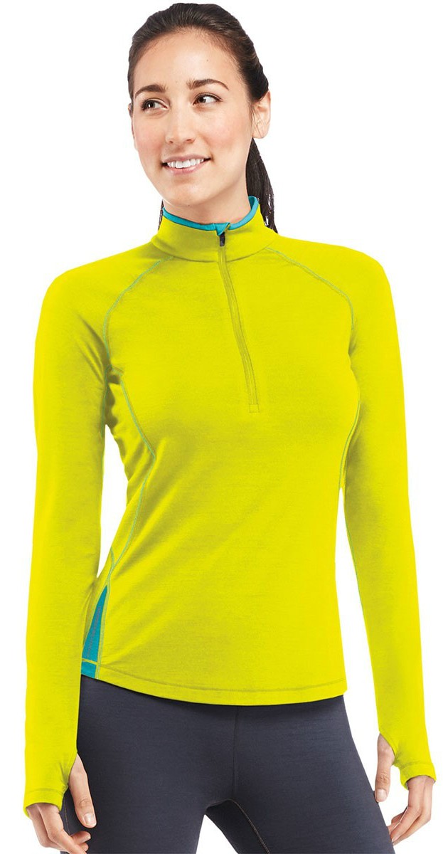 

Термофутболка женская Icebreaker Pace LS Half Zip WMN chartreuse/glacier, Желтый