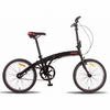 Велосипед складной Pride Mini 3sp 2016 - 20", рама - 20", черно-красный матовый (SKD-82-49)