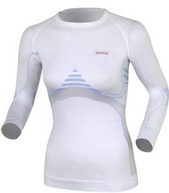 Термофуболка женская X-Bionic Extra Warm Lady Shirt Long Sleeves Roundneck white/sky blue