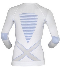 Термофуболка женская X-Bionic Extra Warm Lady Shirt Long Sleeves Roundneck white/sky blue - Фото №2