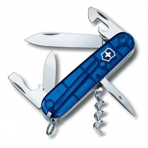 

Нож швейцарский Victorinox Spartan 91 мм синий/прозрачный