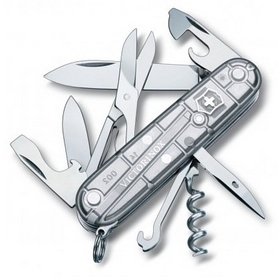 Нож швейцарский Victorinox Climber 91 мм серый/прозрачный