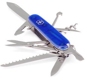 Нож швейцарский Victorinox Huntsman 91 мм синий/прозрачный - Фото №2
