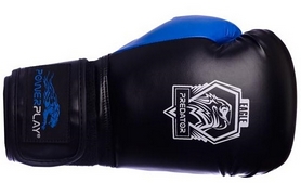 Перчатки боксерские PowerPlay 3002 Predator Eagle синие - Фото №2
