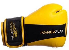 Перчатки боксерские PowerPlay 3003 Predator Tiger желтые - Фото №2