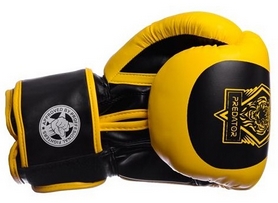 Перчатки боксерские PowerPlay 3003 Predator Tiger желтые - Фото №3
