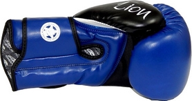 Перчатки боксерские PowerPlay 3006 Predator Lion синие - Фото №3
