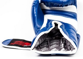 Перчатки боксерские PowerPlay 3009 Predator Leopard синие - Фото №4