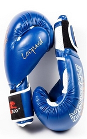 Перчатки боксерские PowerPlay 3009 Predator Leopard синие - Фото №6