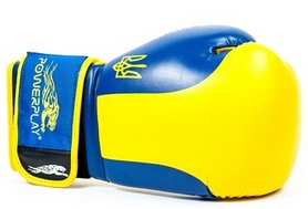 Перчатки боксерские PowerPlay 3021 Ukraine желтые - Фото №2