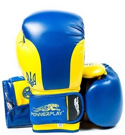 Перчатки боксерские PowerPlay 3021 Ukraine синие