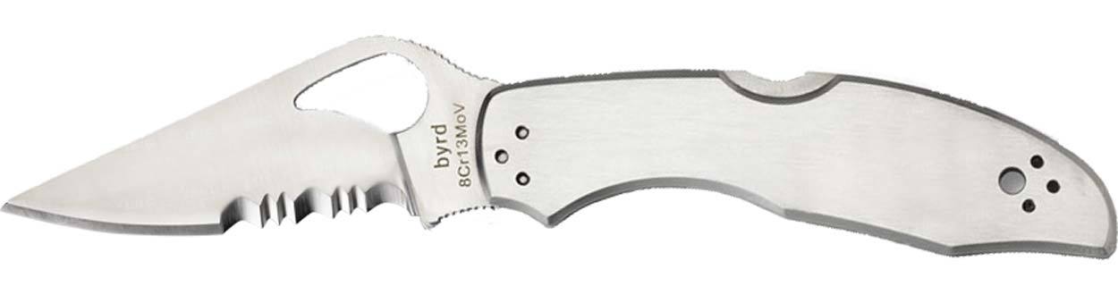 

Нож складной Spyderco Byrd Meadowlark 2 полусеррейтор, складная рукоятка, Серебристый