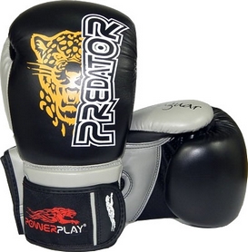 Перчатки боксерские PowerPlay 3008 Predator Jaguar черные