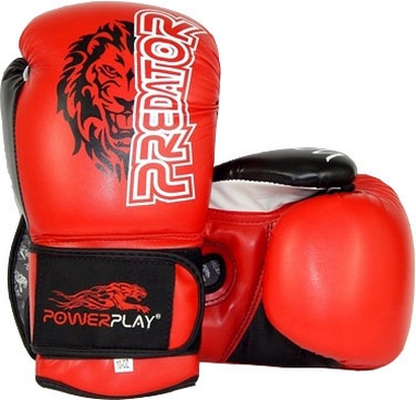 Перчатки боксерские PowerPlay 3006 Predator Lion красные