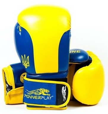 Перчатки боксерские PowerPlay 3021 Ukraine желтые