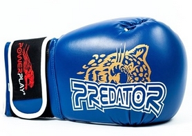 Перчатки боксерские PowerPlay 3009 Predator Leopard синие - Фото №2