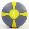 М'яч медичний (медбол) ZLT FI-5122-6 6 кг сірий з жовтим