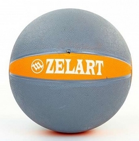 Мяч медицинский (медбол) ZLT FI-5122-8 8 кг серый с оранжевым - Фото №2