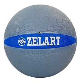 Мяч медицинский (медбол) ZLT FI-5122-9 9 кг серый с синим - Фото №2