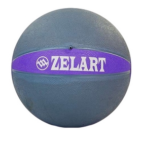 М'яч медичний (медбол) ZLT FI-5122-10 10 кг сірий з фіолетовим - Фото №2