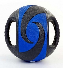 М'яч медичний (медбол) Pro Supra FI-5111-9 9 кг чорний з синім - Фото №2